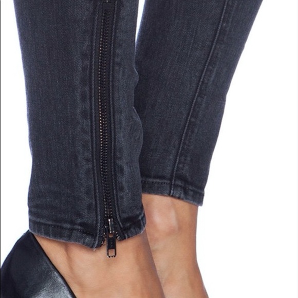 Rag & Bone Moto 3 zipper black jeans w zipper leg - Picture 3 of 8